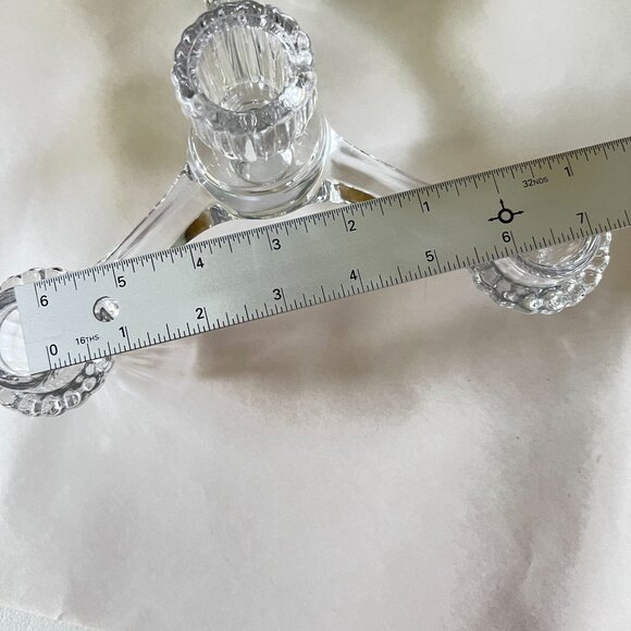 EAPG Cambridge Elegant Glass 3-Arms 4 Candles Holder Set Of 2 Centerpiece Stack - Picture 7 of 8